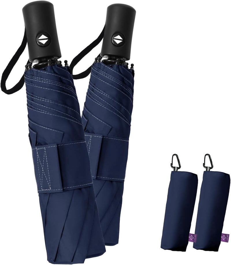 Lilac Compact Travel Windproof Umbrella, 43" Auto open/close Folding Quick Dry Umbrellas for Rain, Lightweight Portable Small for Backpack Car, Thoughtful Gift for Women Men Kids, TSA Approved - Image 1